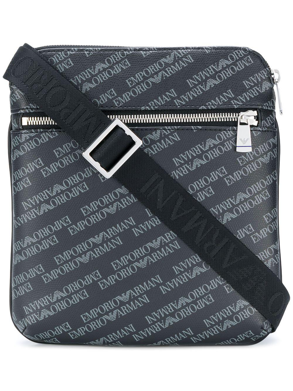 Emporio Armani Synthetic Branded Shoulder Bag in Black for Men - Lyst