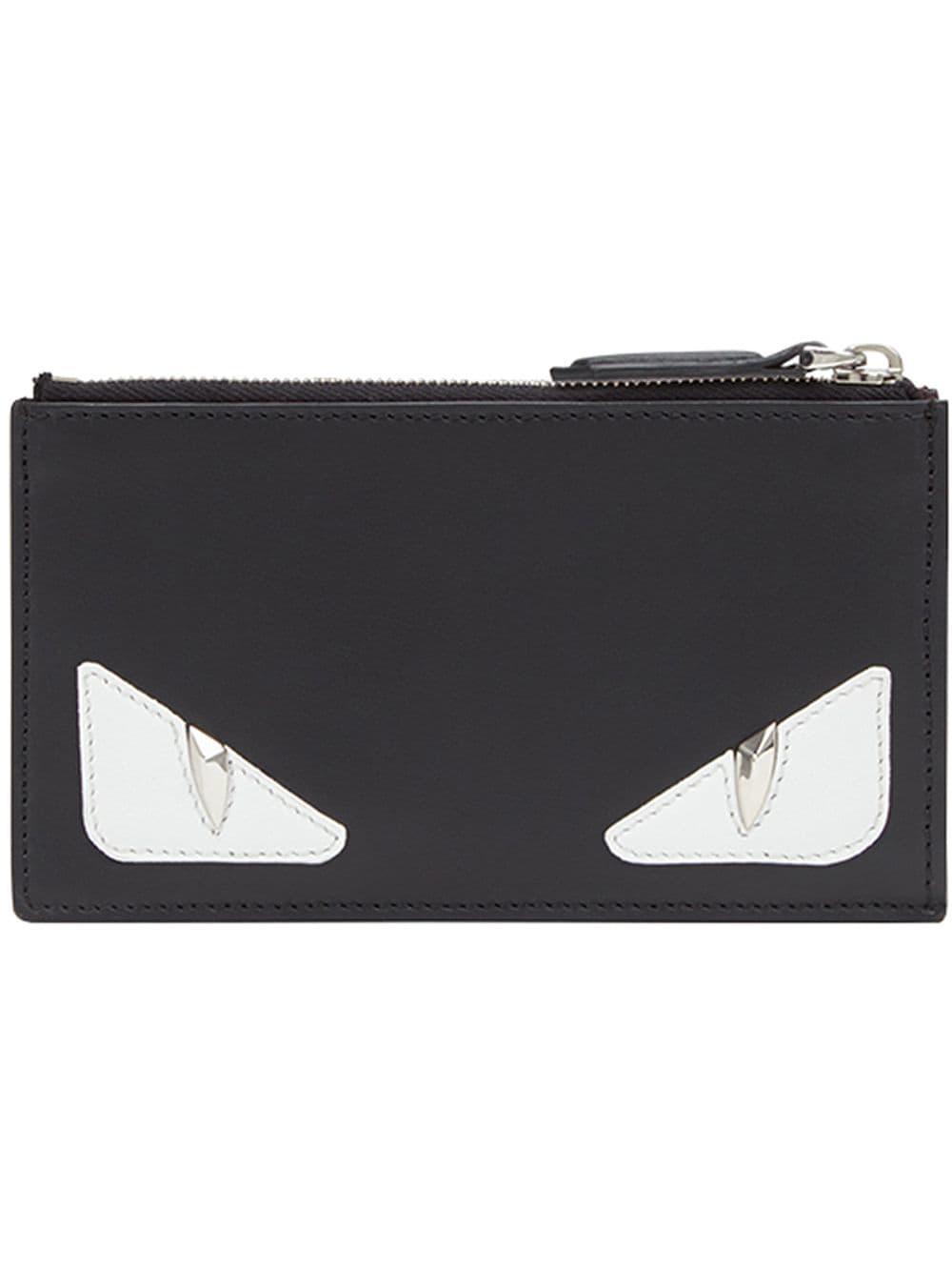 Fendi Leather Zip Card Holder in Black for Men Lyst