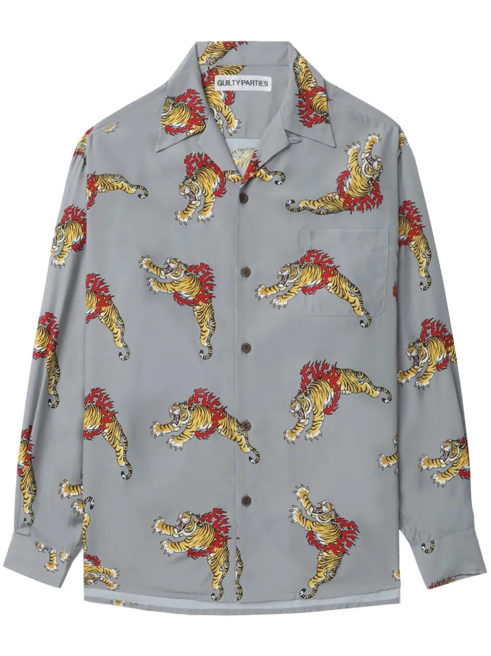 Wacko Maria X Tim Lehi Tiger-Print Shirt in Gray for Men | Lyst Wacko Maria X Tim Lehi Tiger-Print Shirt in Gray for Men | Lyst