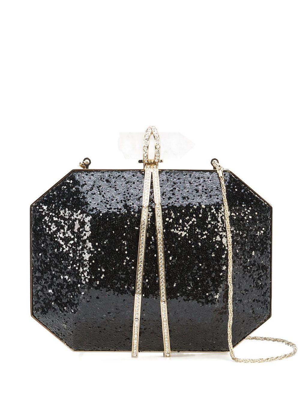 black sparkly clutch