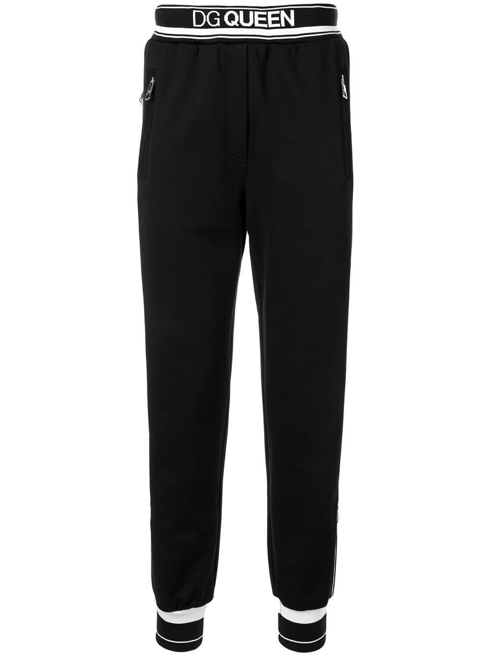 Dolce & Gabbana Cotton Dg Queen Track Pants in Black | Lyst Canada