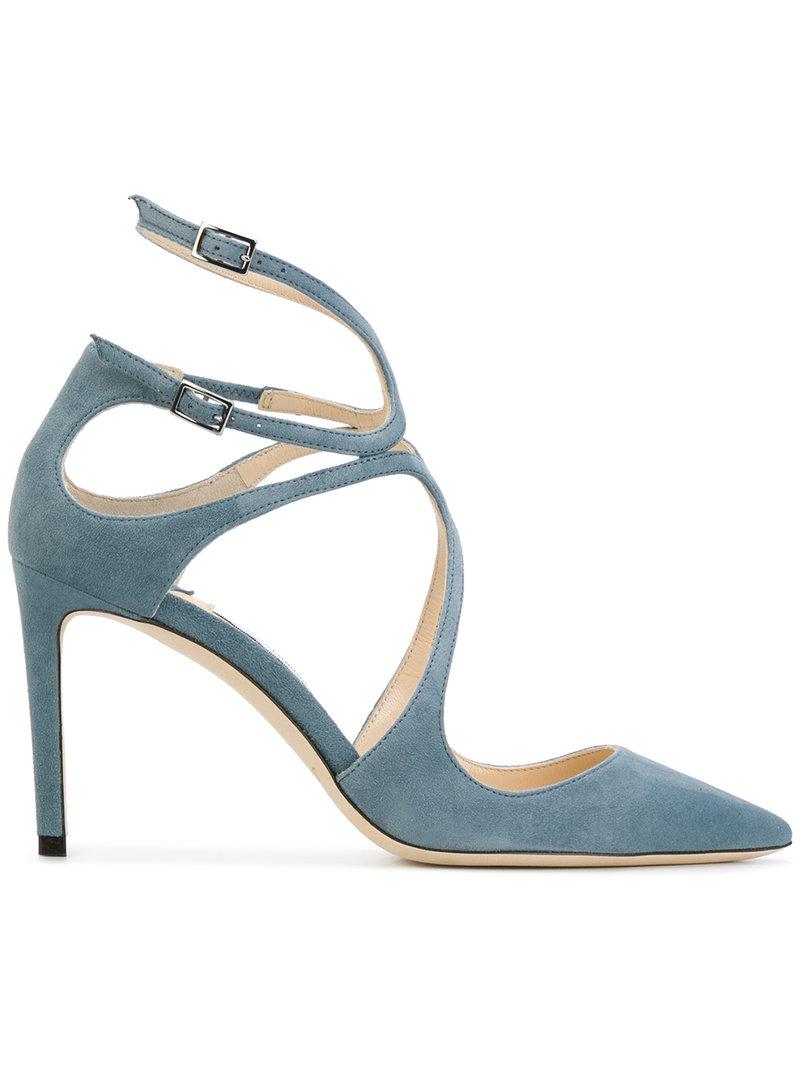 jimmy choo blue suede pumps