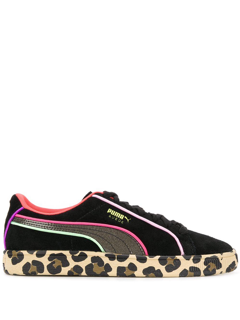 PUMA Suede Leopard Sole Sneakers in Black | Lyst UK