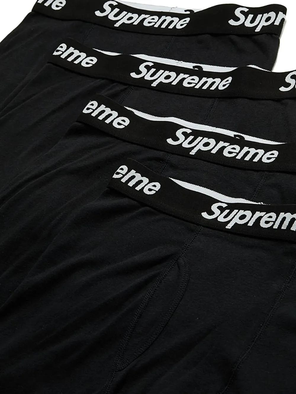 Supreme X Hanes Tagless Boxer Briefs (Set Of Four) in Black