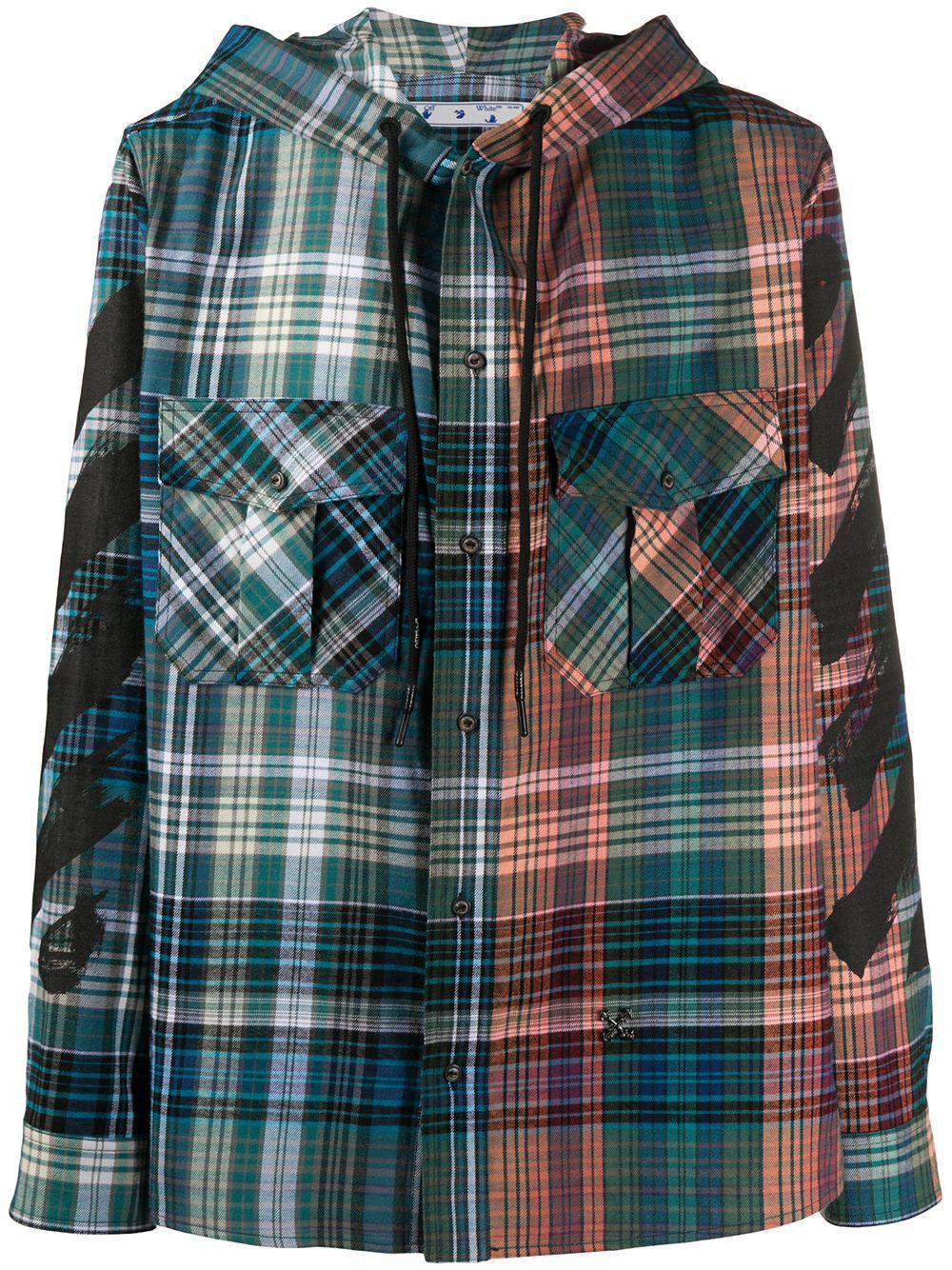 hooded check shirt