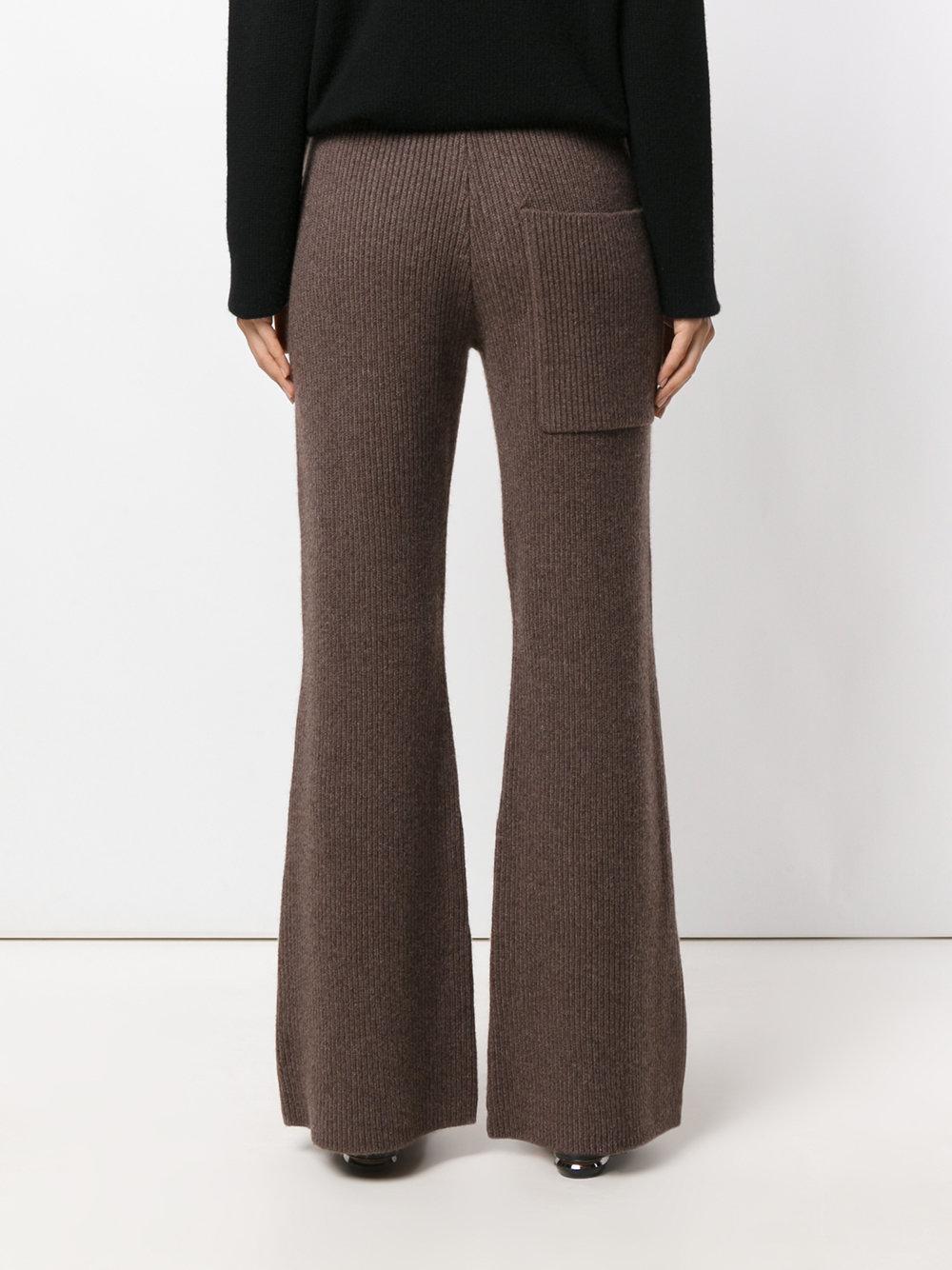 JOSEPH Cashmere Ribbed Knit Pants in Brown Lyst