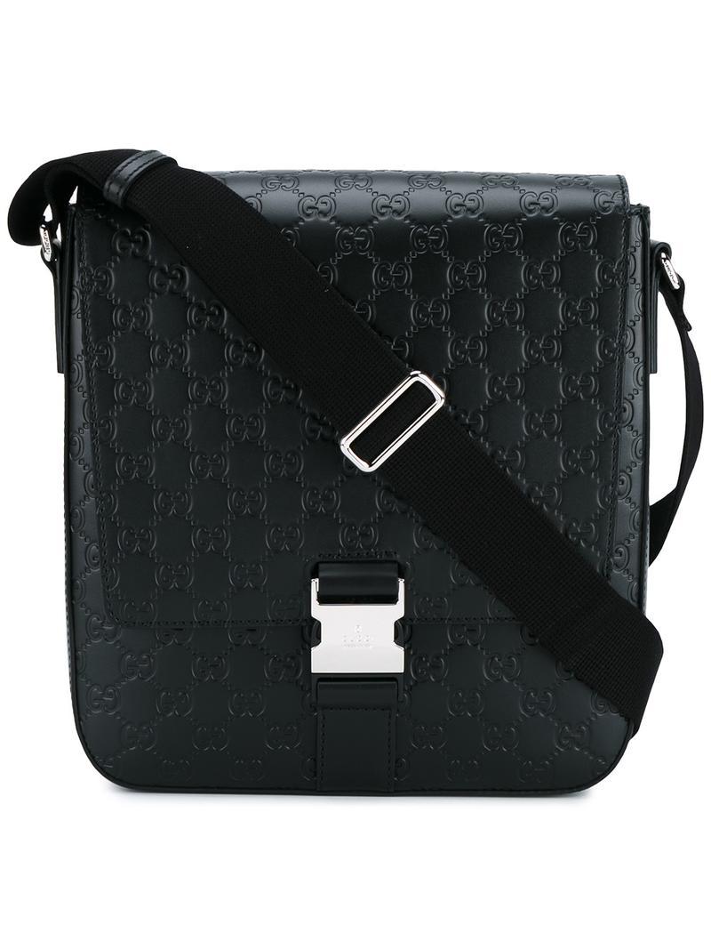 Lyst - Gucci &#39;signature&#39; Messenger Bag in Black for Men