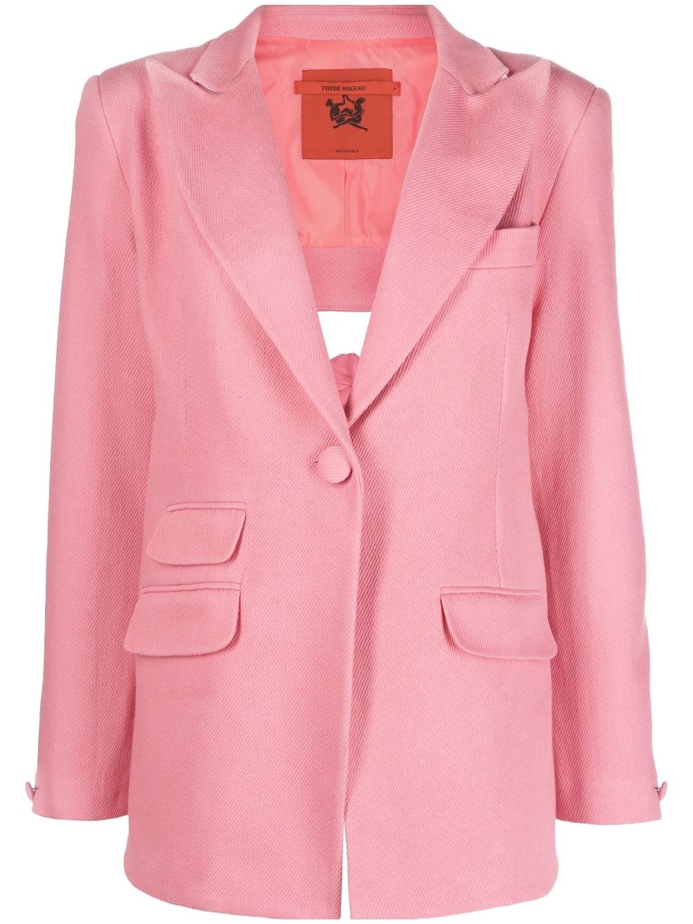 Thebe Magugu Backless Single-breasted Blazer in Pink | Lyst