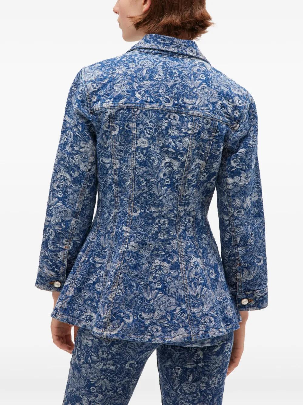 Ganni Tapestry Denim Blazer in Blue | Lyst UK
