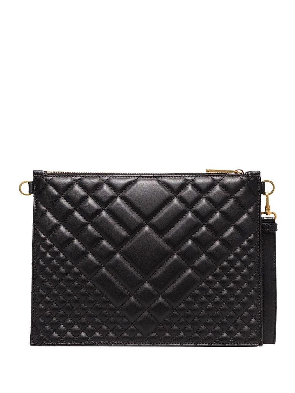 quilted leather clutch bag