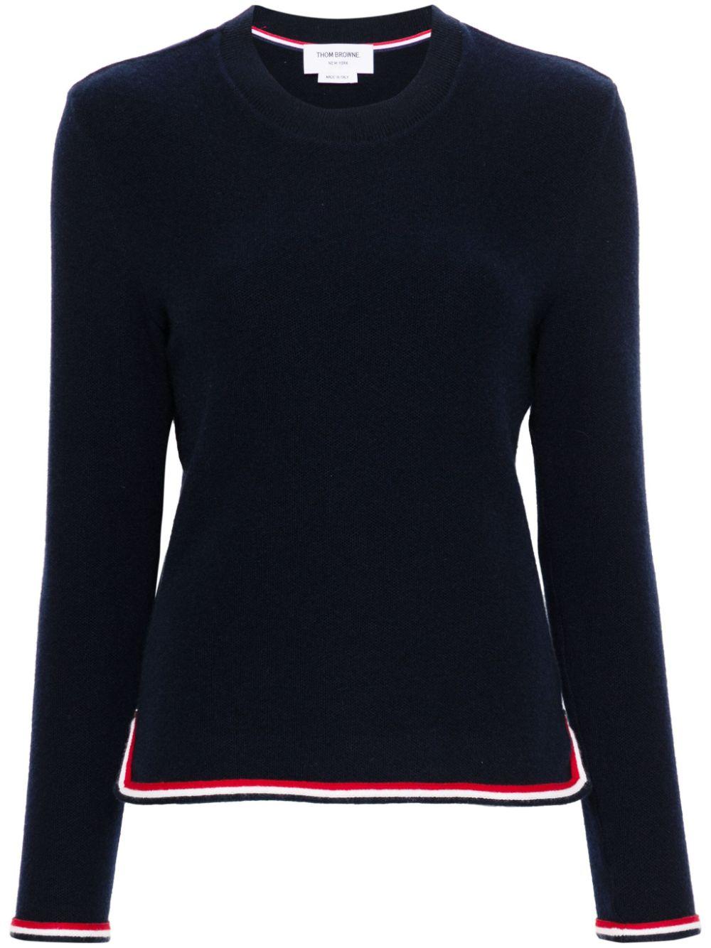 Thom Browne レディース ブルー Rwbストライプ カシミアプルオーバー 