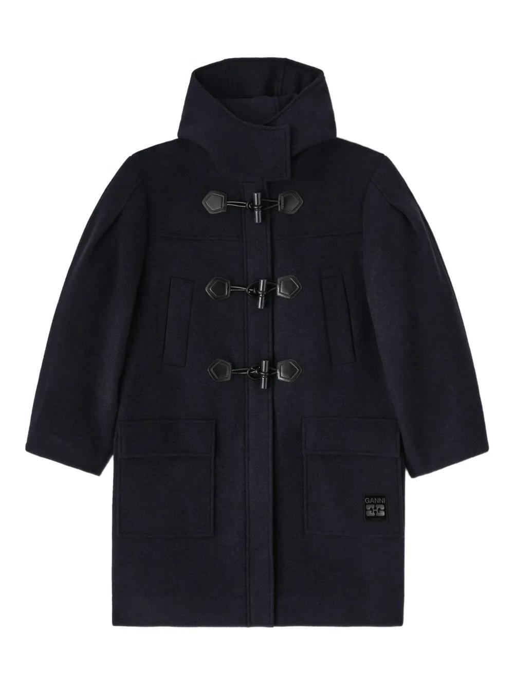 GANNI ネイビー ロングコート Ganni Dark Blue Wool Cashmere Blend Oversized Coat (All New In