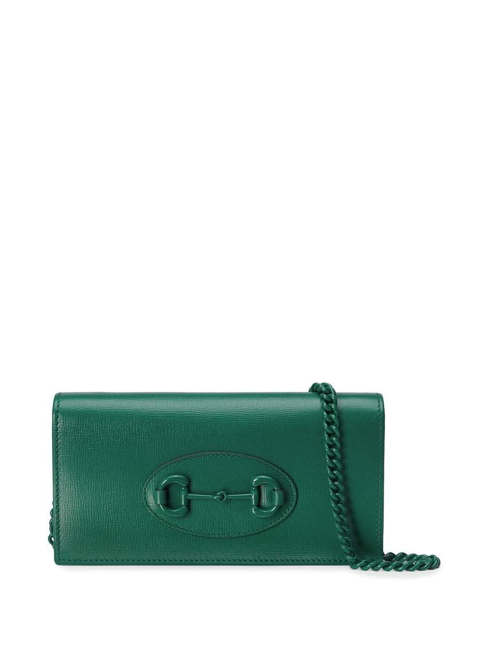 Gucci Horsebit 1955 Leather Chain Wallet in Green | Lyst