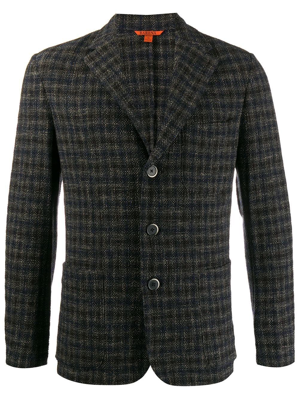 Barena Wool Checkered Knit Blazer in Black for Men - Lyst