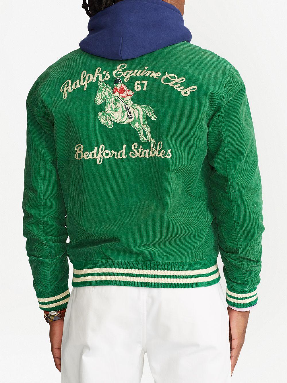Polo Ralph Lauren Corduroy Varsity Jacket in Green for Men | Lyst