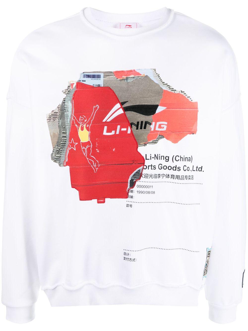 Li-ning Sweatshirt mit Cardboard-Print in Weiß für Herren | Lyst DE