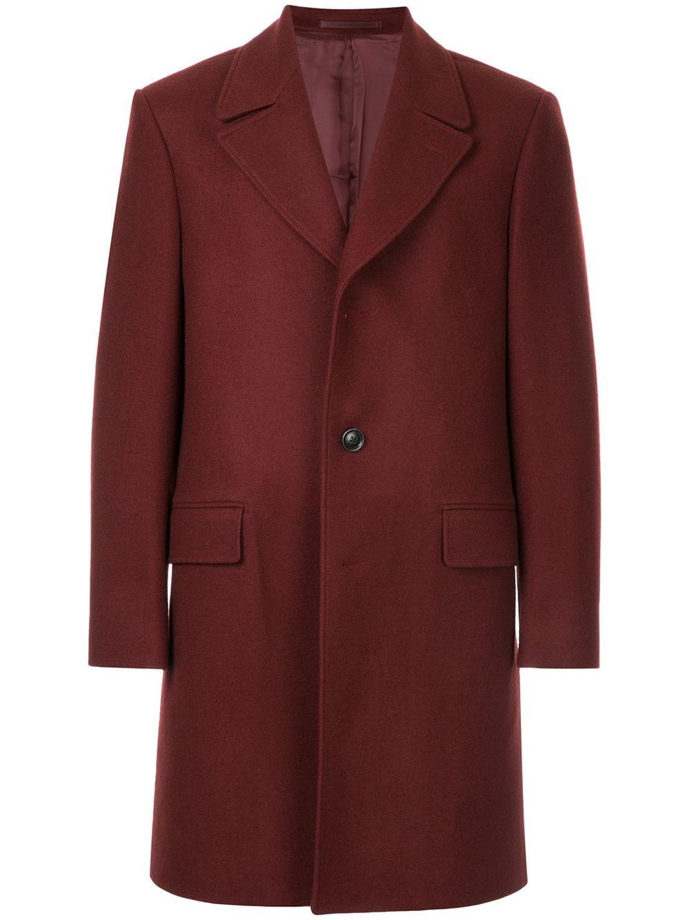 Gieves & Hawkes Wool Oversized Coat in Red for Men - Lyst