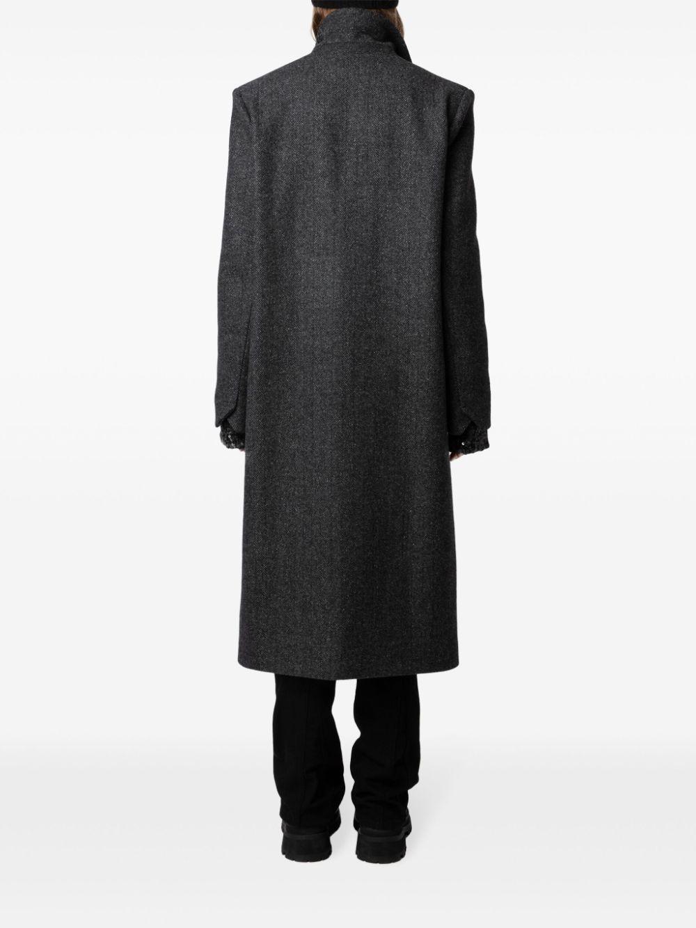 Zadig & Voltaire レディース ブラック シングルコート コート