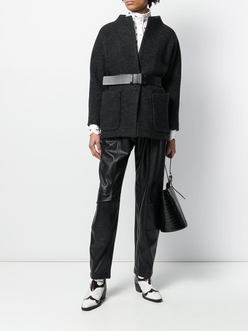 Ba&sh Wool Cliff Belted Coat in Grey (Gray) | Lyst