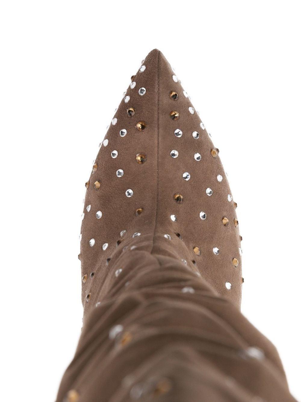 Paris Texas Rhinestone-embellished 105mm Boots in Brown | Lyst
