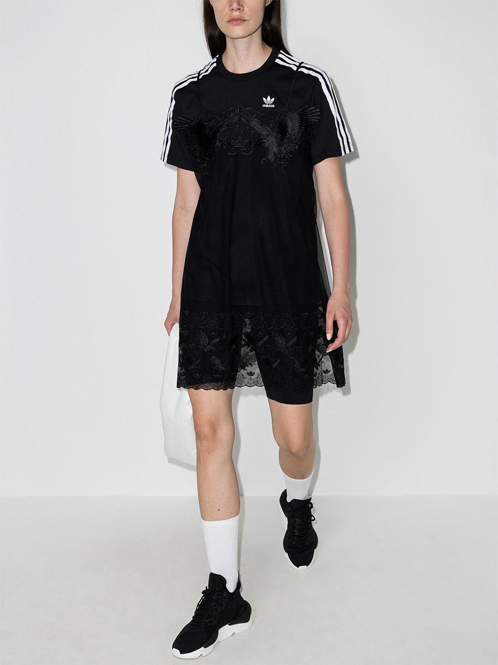adidas X Dry Clean Only Lace-overlay T-shirt Dress in Black | Lyst UK