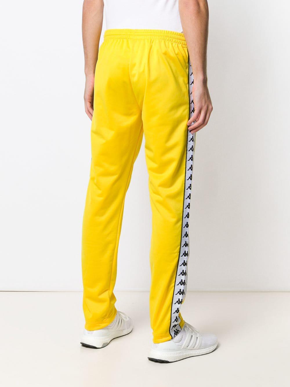 Kappa Logo Tape Detail Track Pants Yellow for Men | Lyst