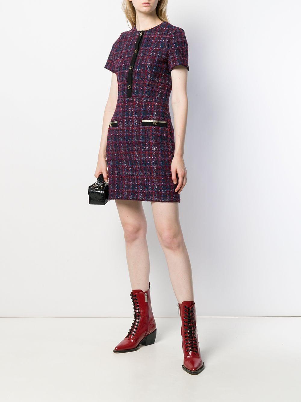 Sandro Tweed Mini Dress in Red - Lyst