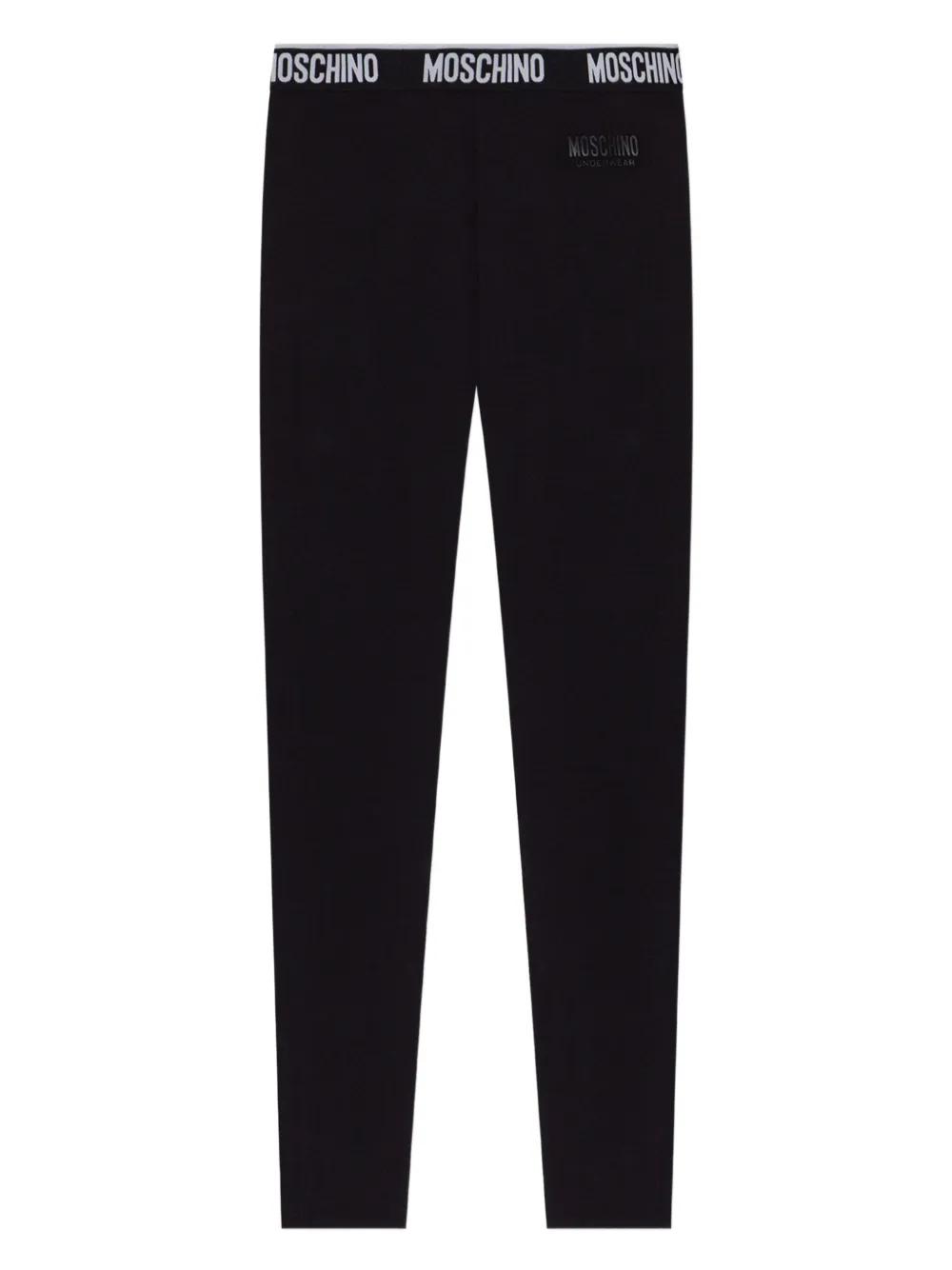 スパッツ・レギンス MOSCHINO Women Leggings 251K1032432381555 Black Moschino Logo Waistband Leggings | Saks Fifth Avenue