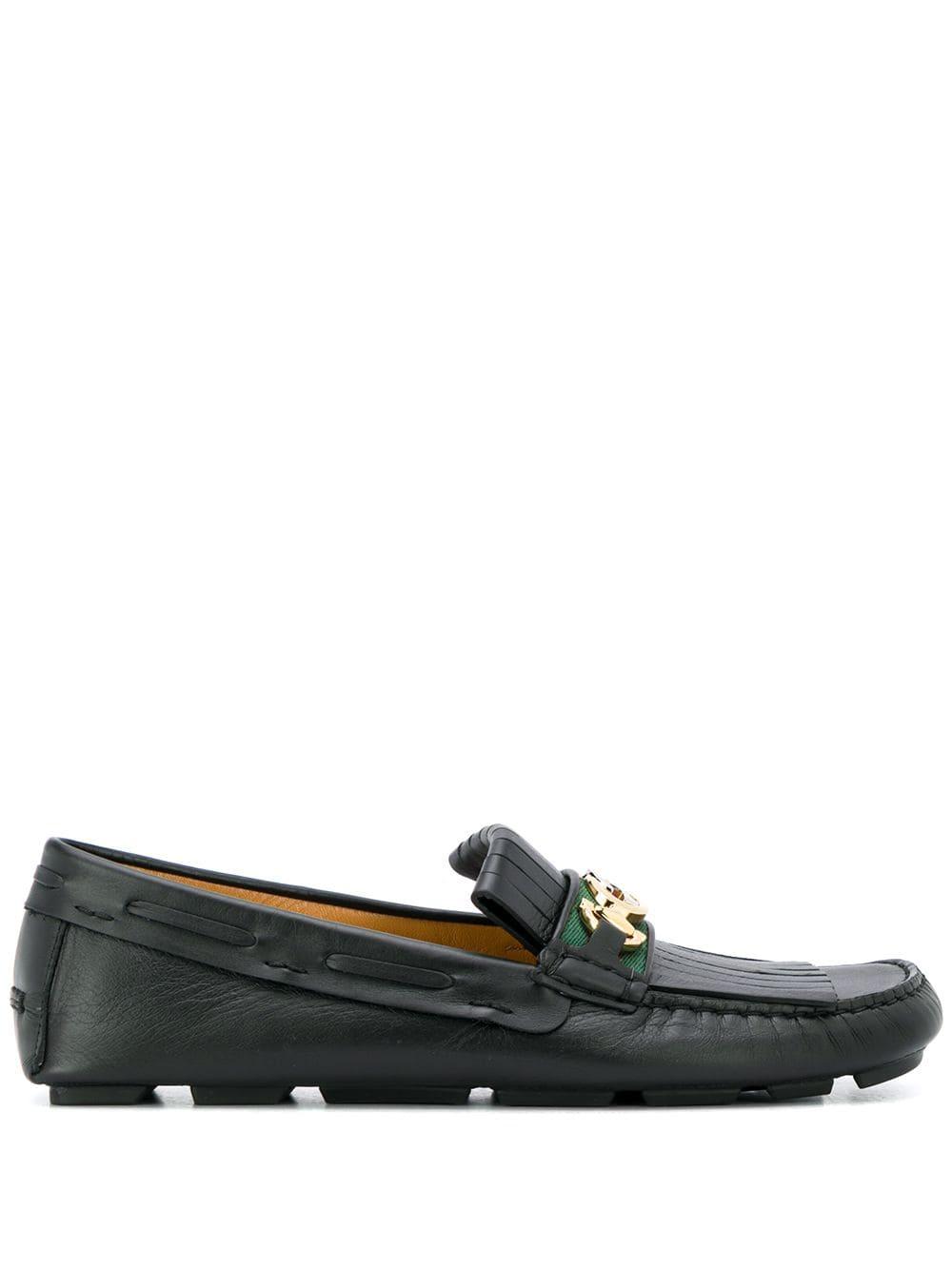 black moccasin loafers