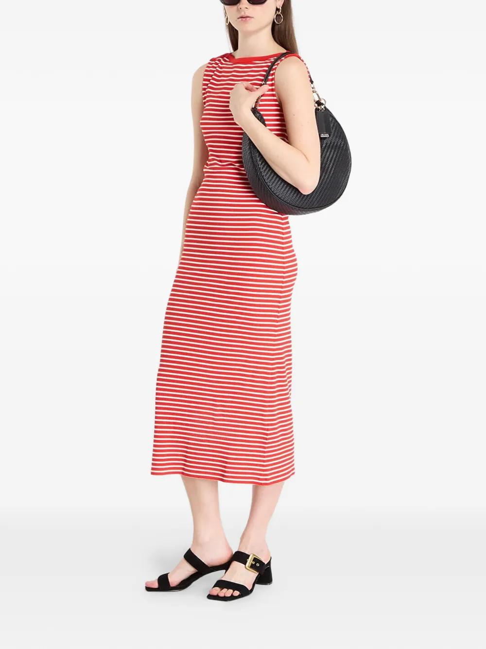 tommy hilfiger striped midi dress Striped Seersucker Midi Dress