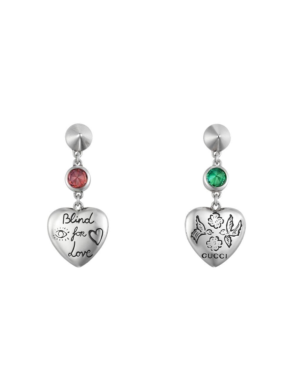 Gucci Blind For Love Earrings In Silver 