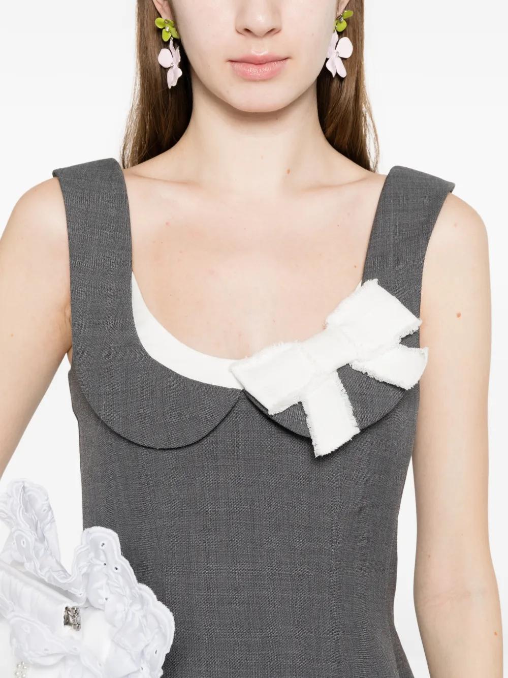 ShuShu/Tong Side-Bow Mini Dress in Gray | Lyst