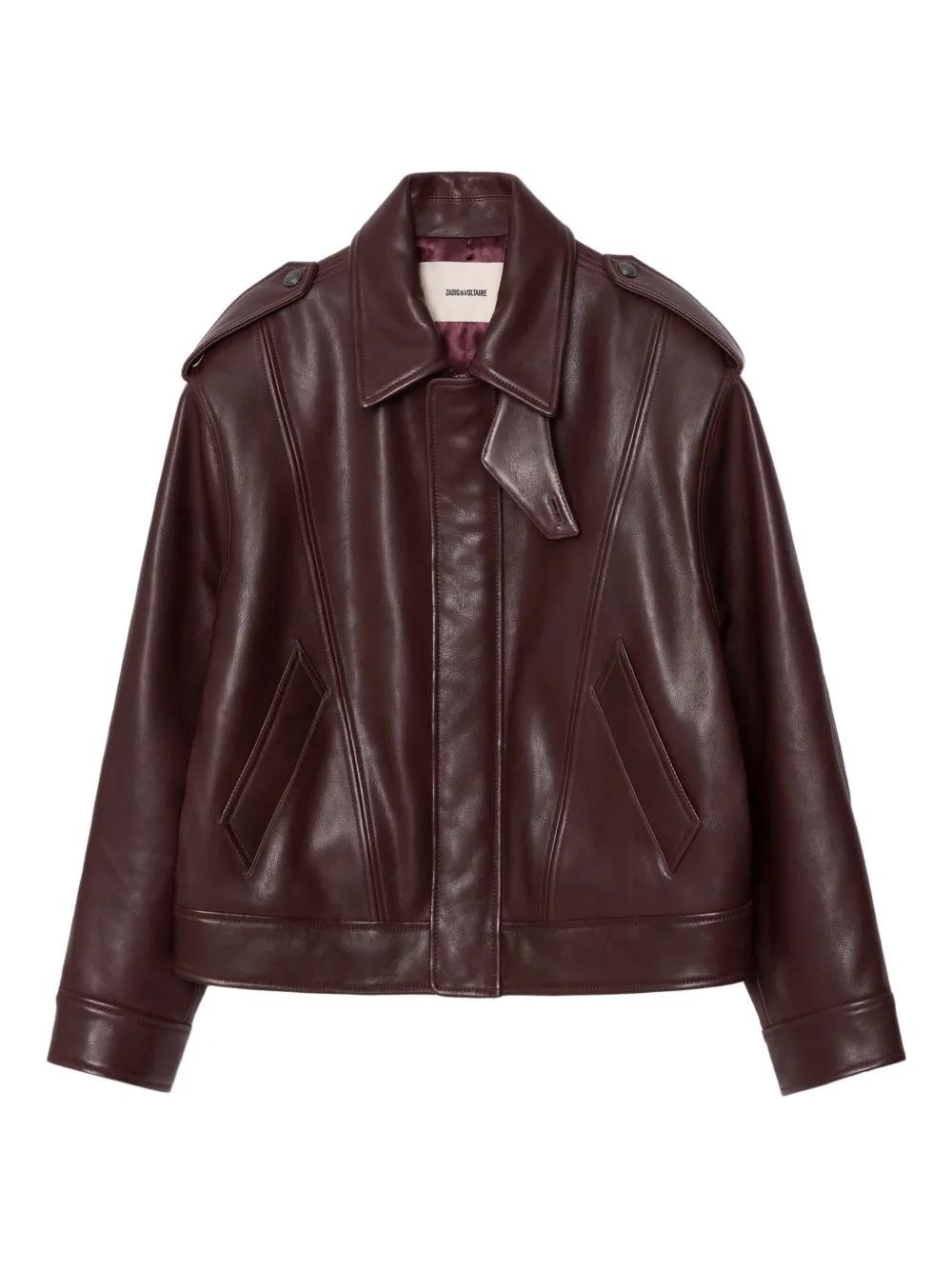 Veste En Cuir Noir Zadig & Voltaire Pour Femme – Taille S, Zippée, état Très Bon