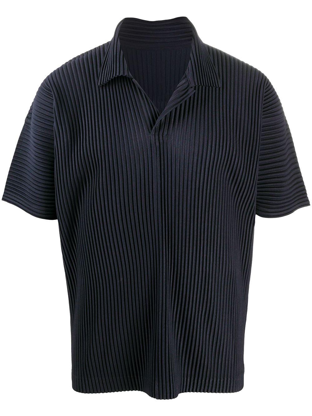 Homme Plissé Issey Miyake Pleated Polo Shirt in Blue for Men - Lyst