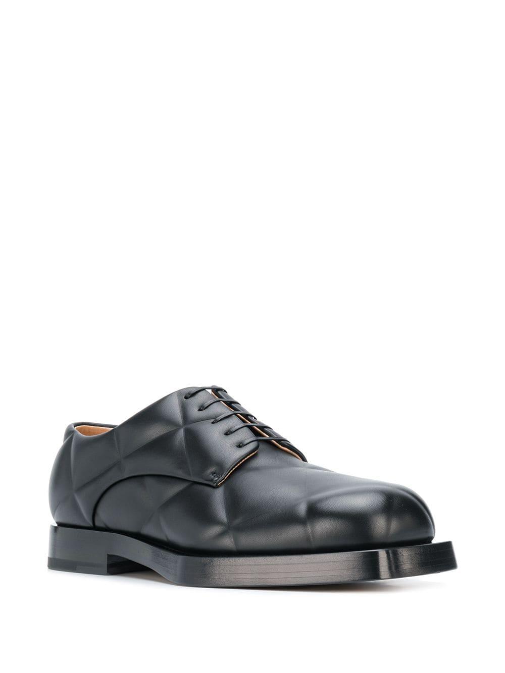 Bottega Veneta Leather Quilted Derby Shoes in Black for Men - Lyst