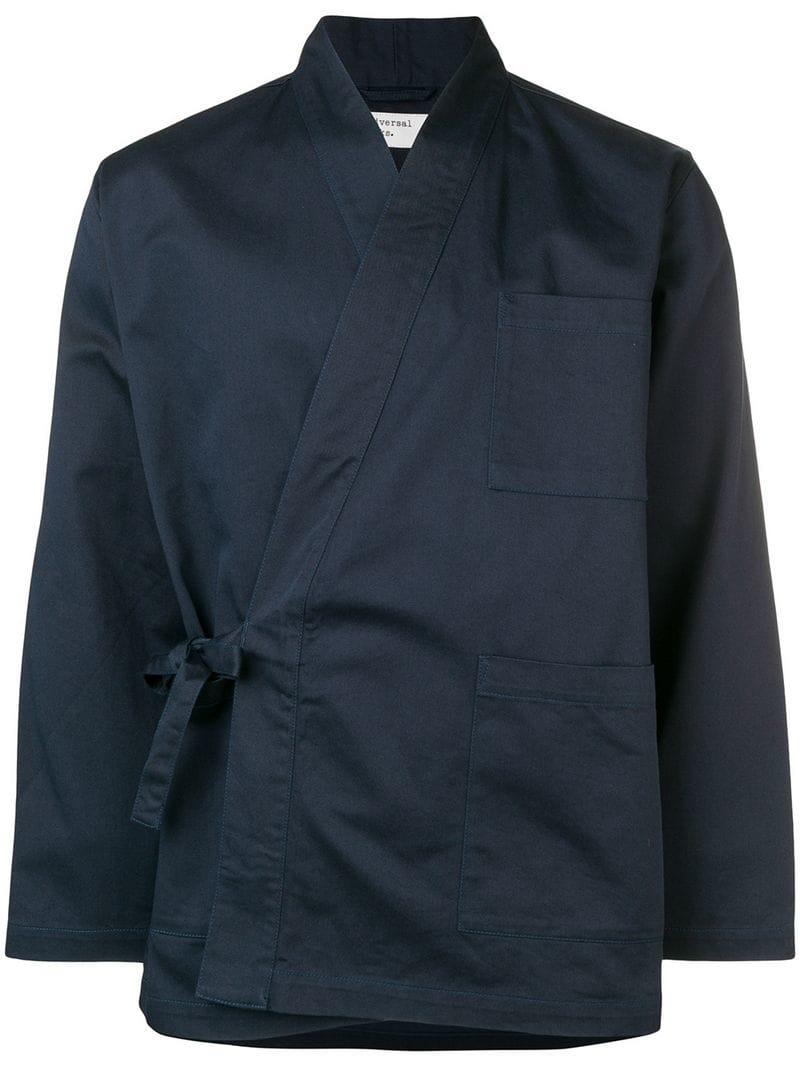 Universal Works Cotton Kimono Jacket in Blue for Men - Lyst