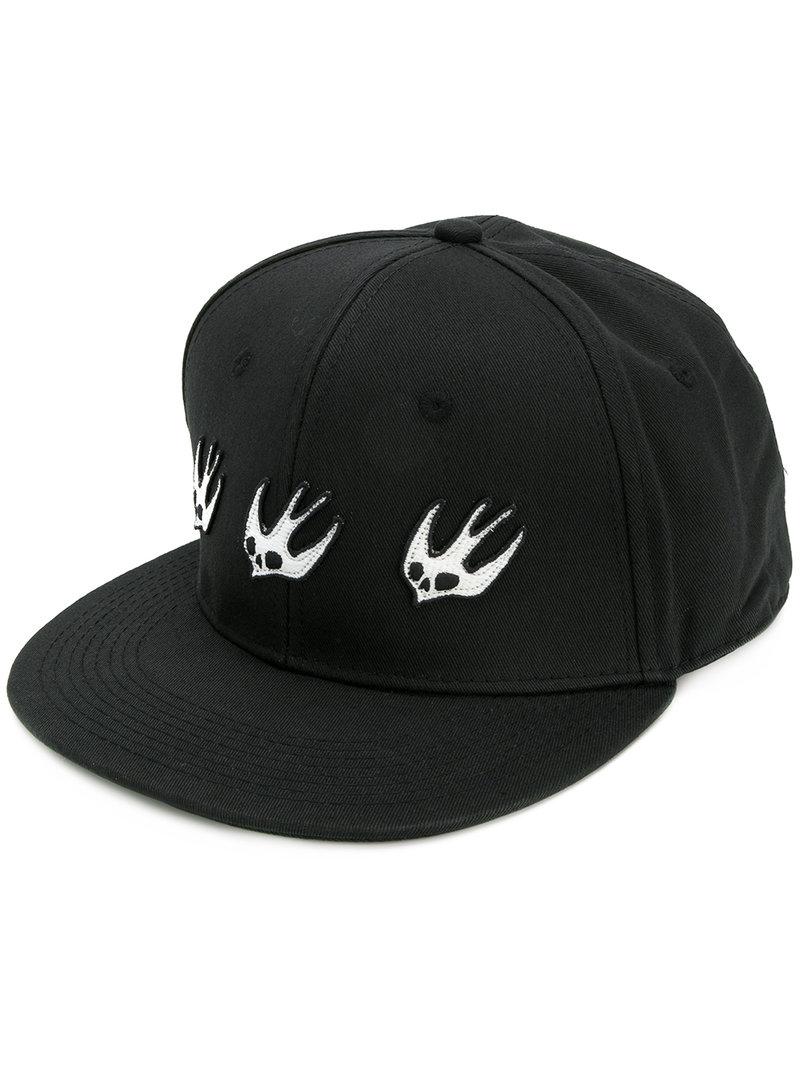 McQ Cotton Triple Swallow Hat in Black 