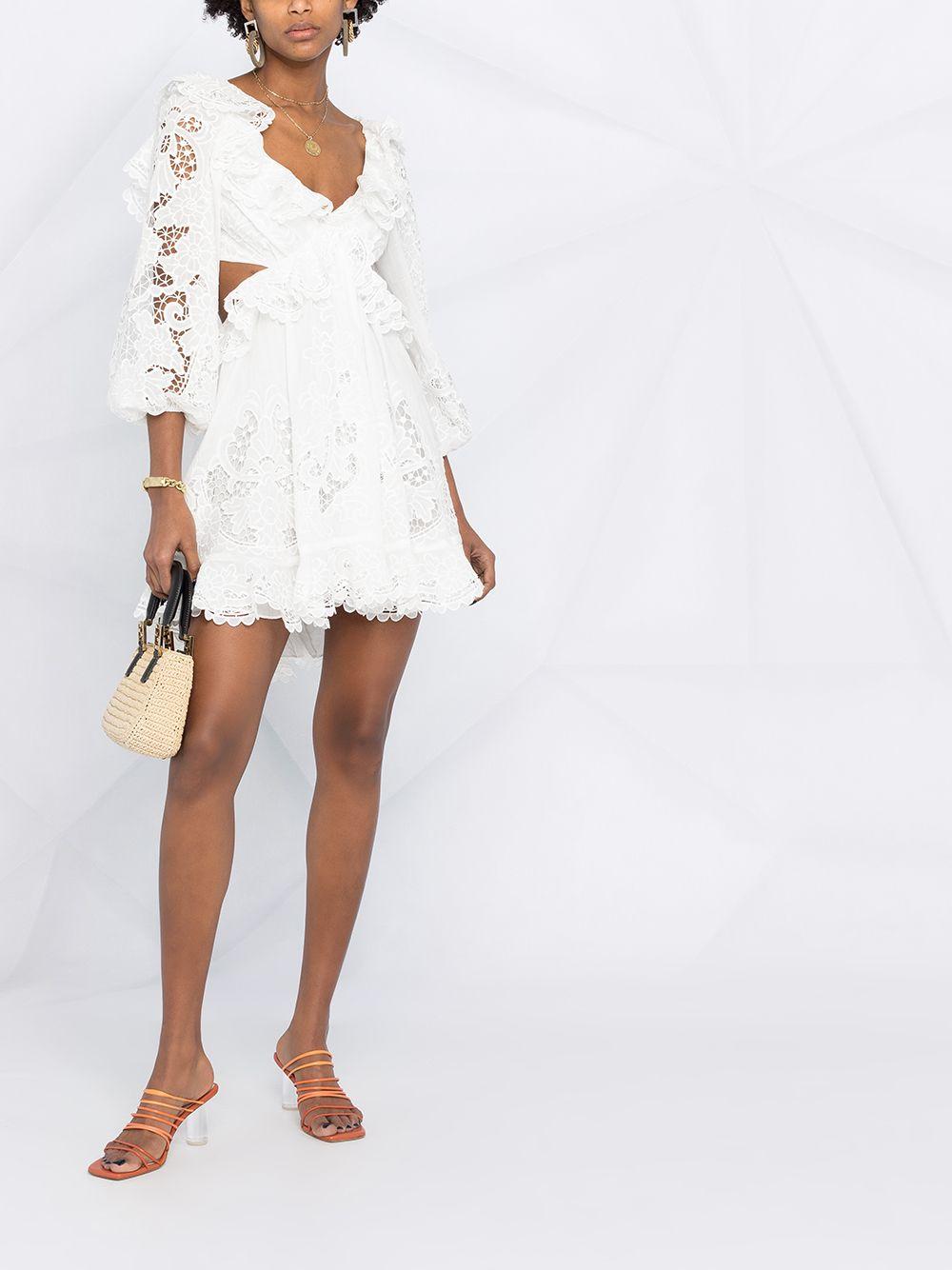 Zimmermann Kleid mit Cut-Outs in Weiß | Lyst AT