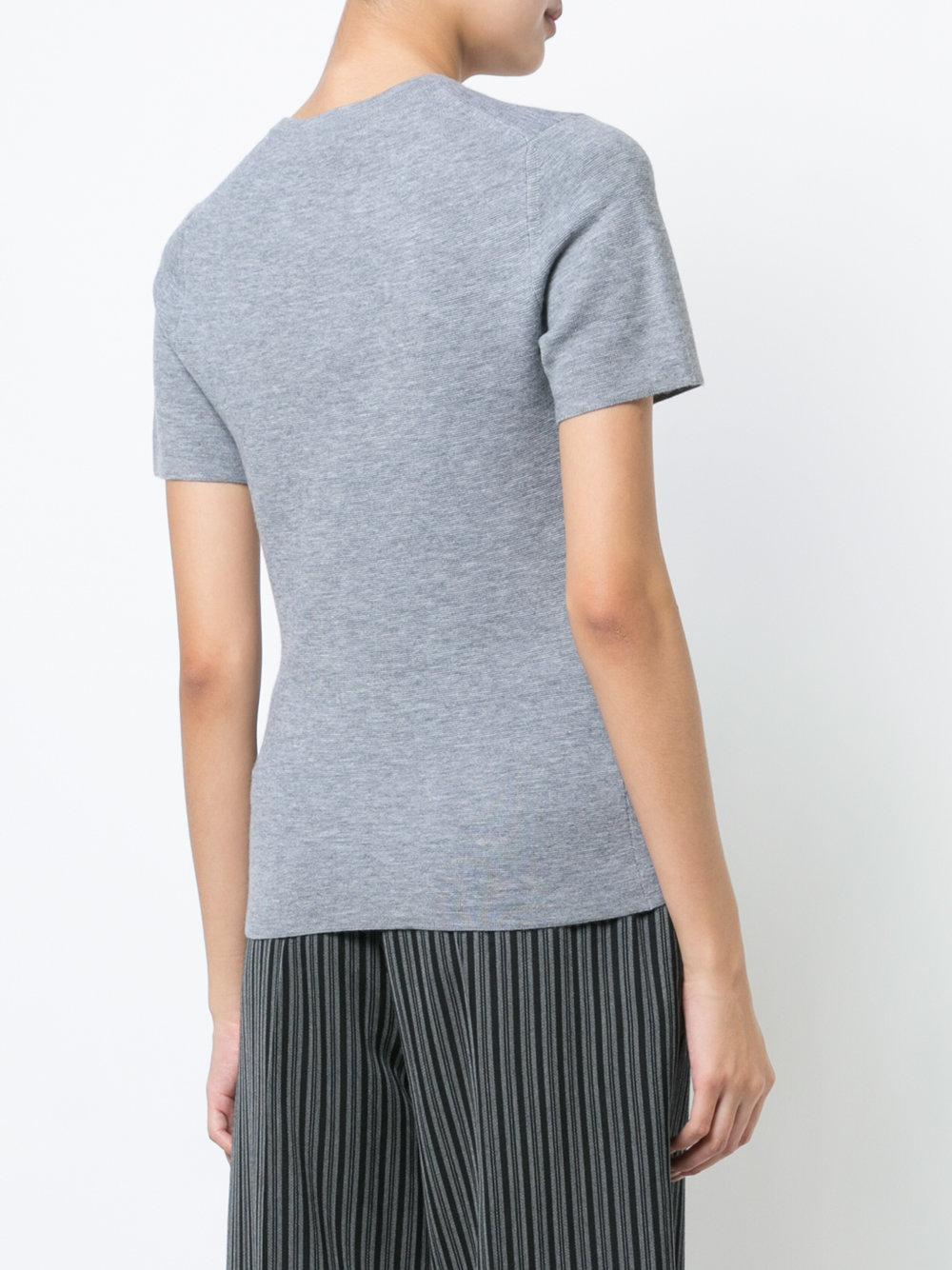 Gabriela Hearst Wool Knitted T-shirt in Grey (Gray) - Lyst