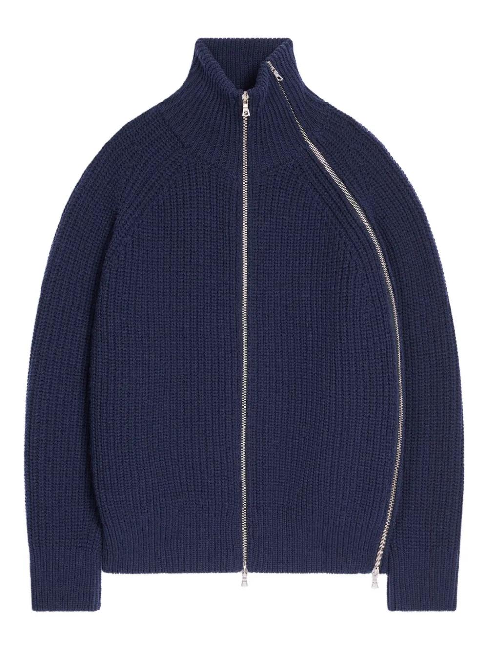 【Dries Van Noten】ネイビー ジップアップセーター Dries Van Noten】ネイビー ジップアップセーター