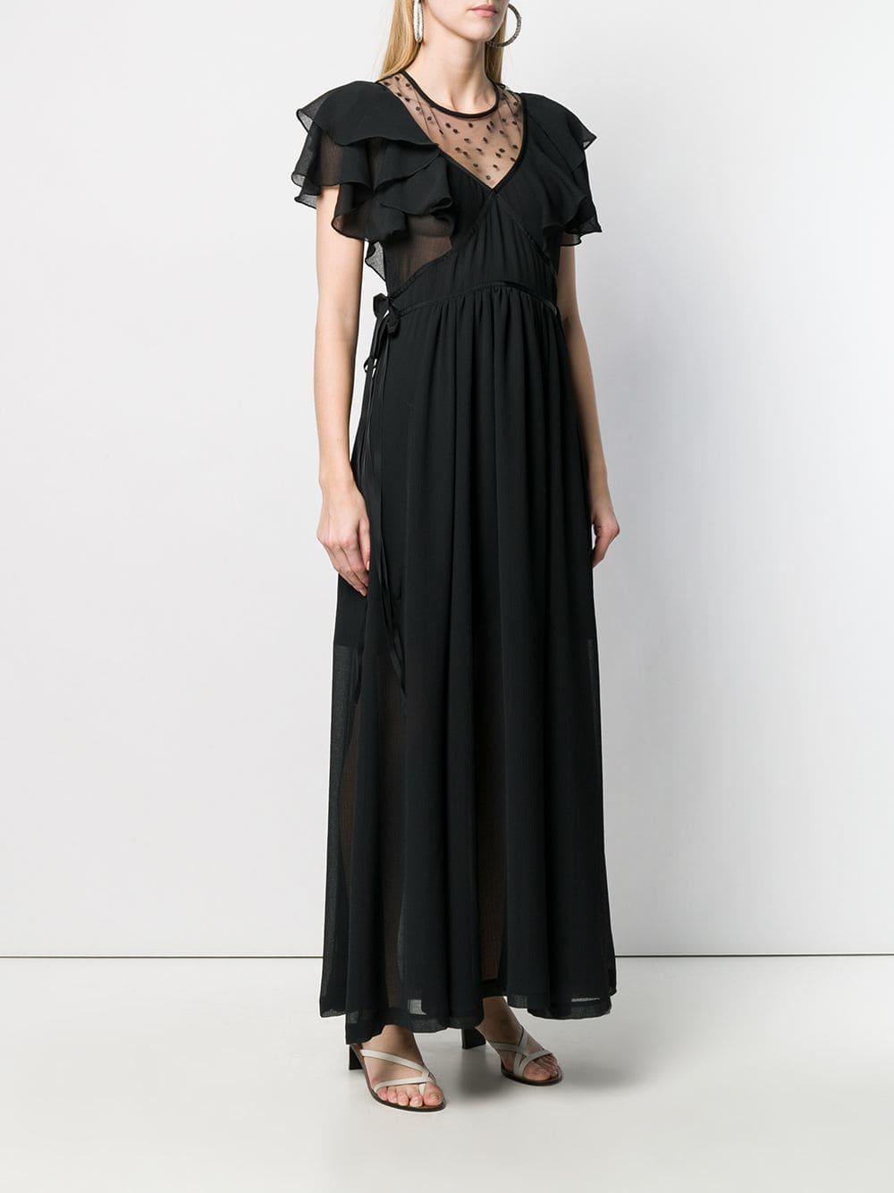 Philosophy Di Lorenzo Serafini Cotton Ruffle Maxi Dress in Black - Lyst