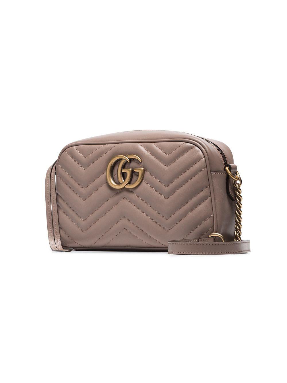 Gucci Nude GG Marmont Quilted Leather Shoulder Bag | Lyst