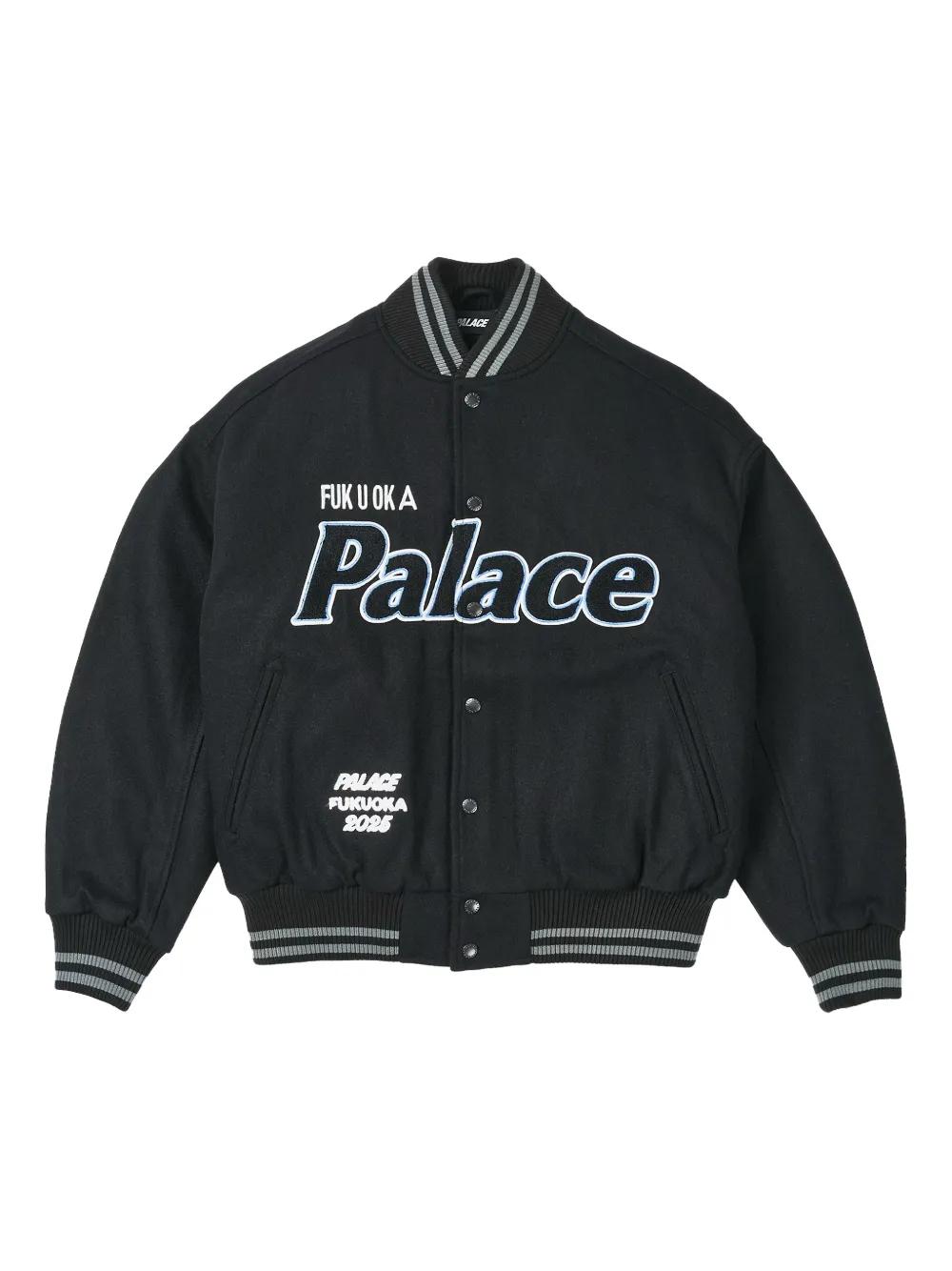Palace Logo-Patch Bomber Jacket in Black for Men | Lyst UK