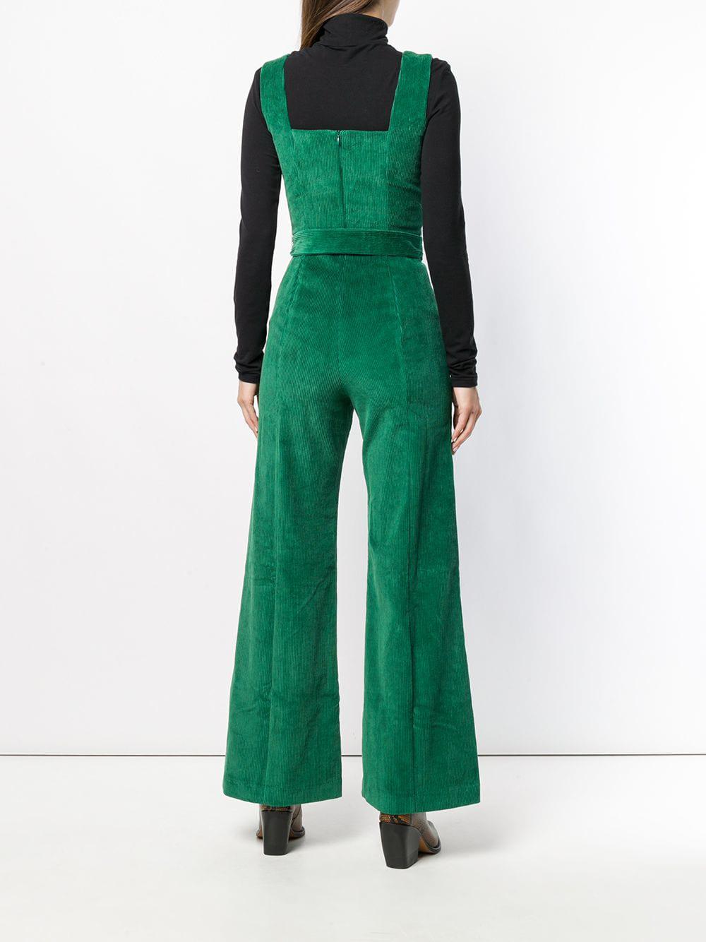 STAUD Corduroy Jumpsuit in Green | Lyst