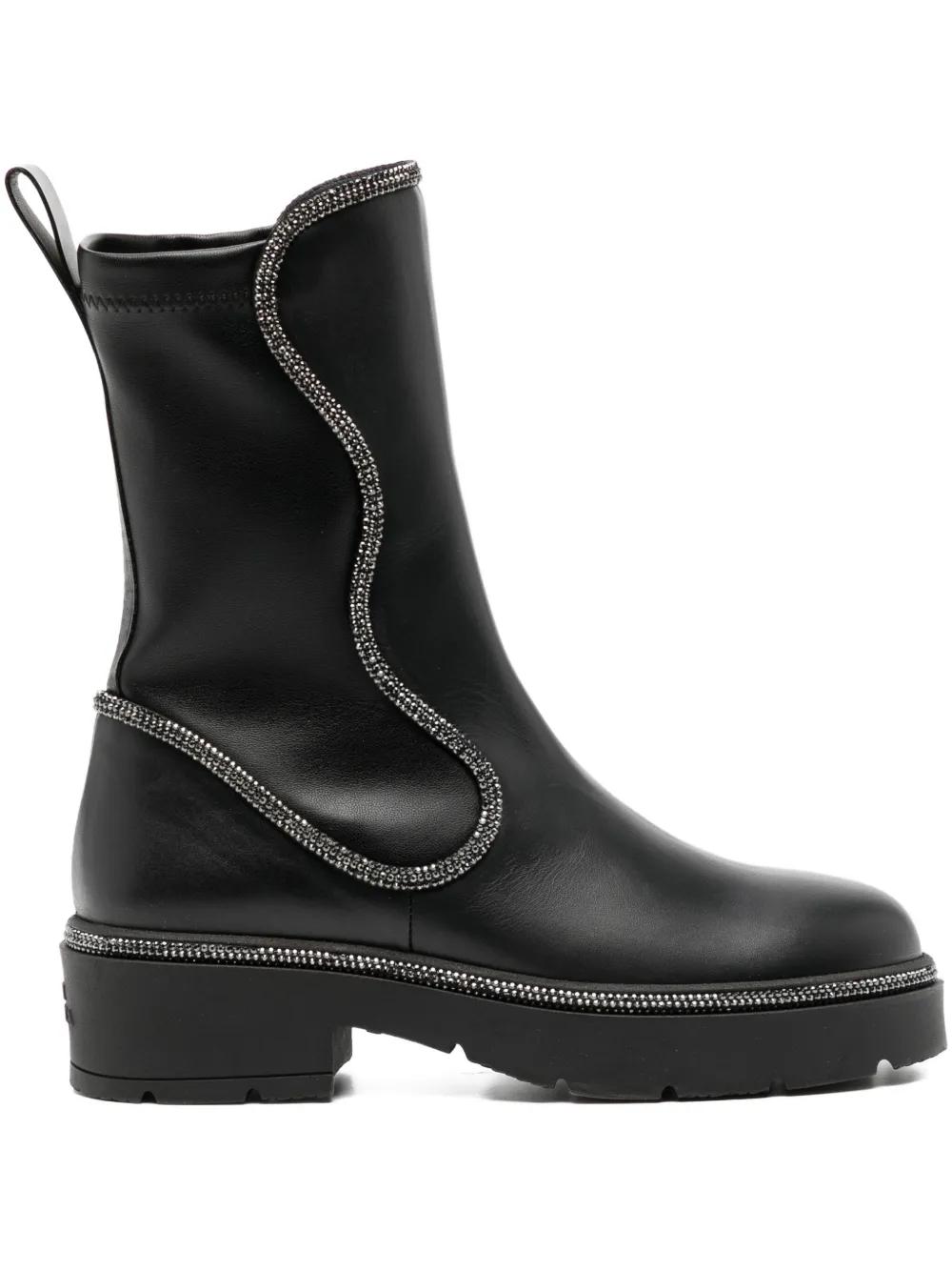 ショートブーツ・ブーティ Rene Caovilla Rene Caovilla Boots Black RENÉ CAOVILLA Embellished leather Chelsea boots | NET-A-PORTER