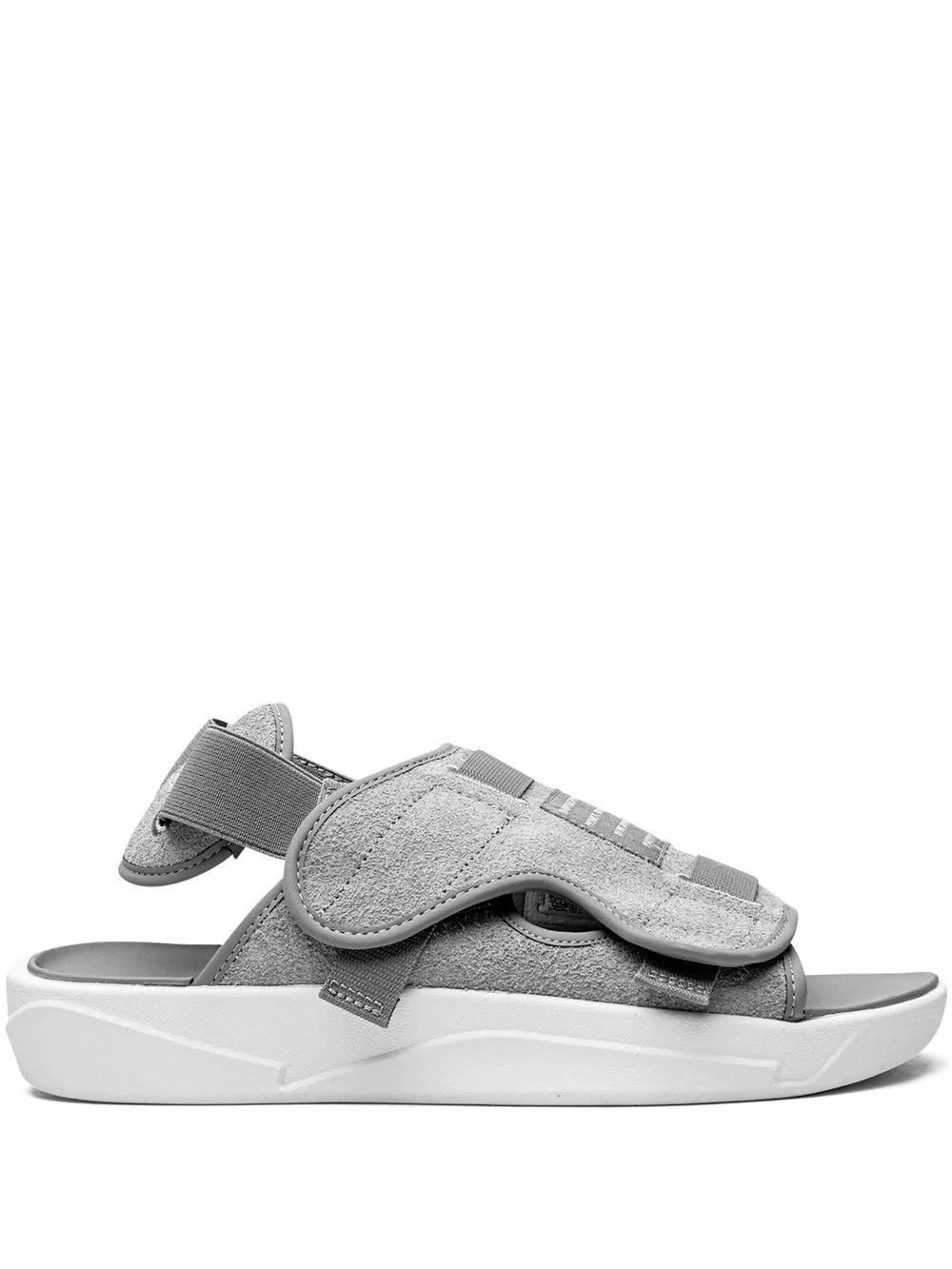 grey nike slides with strap