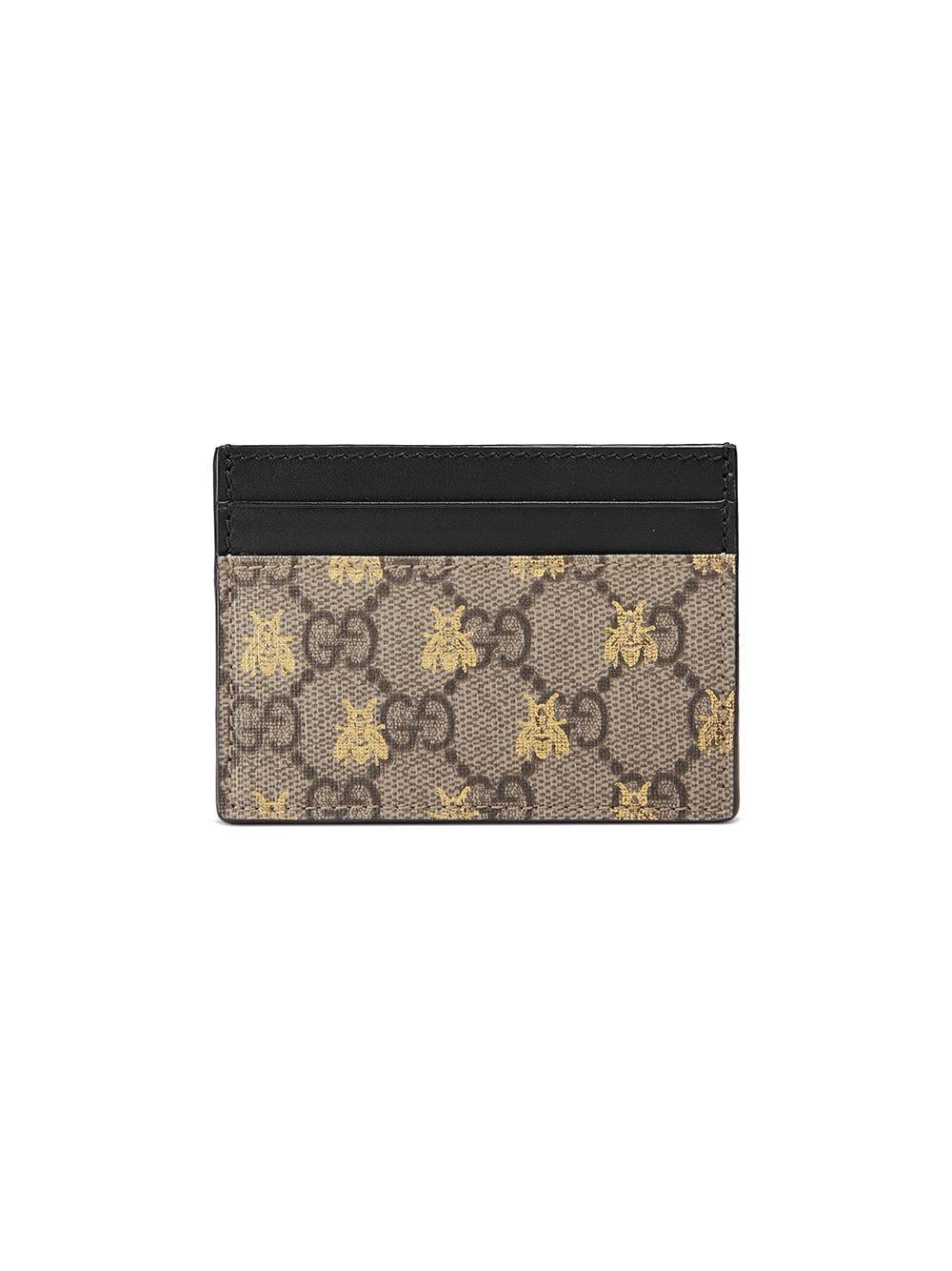 Gucci GG Supreme Bees Card Case | Lyst