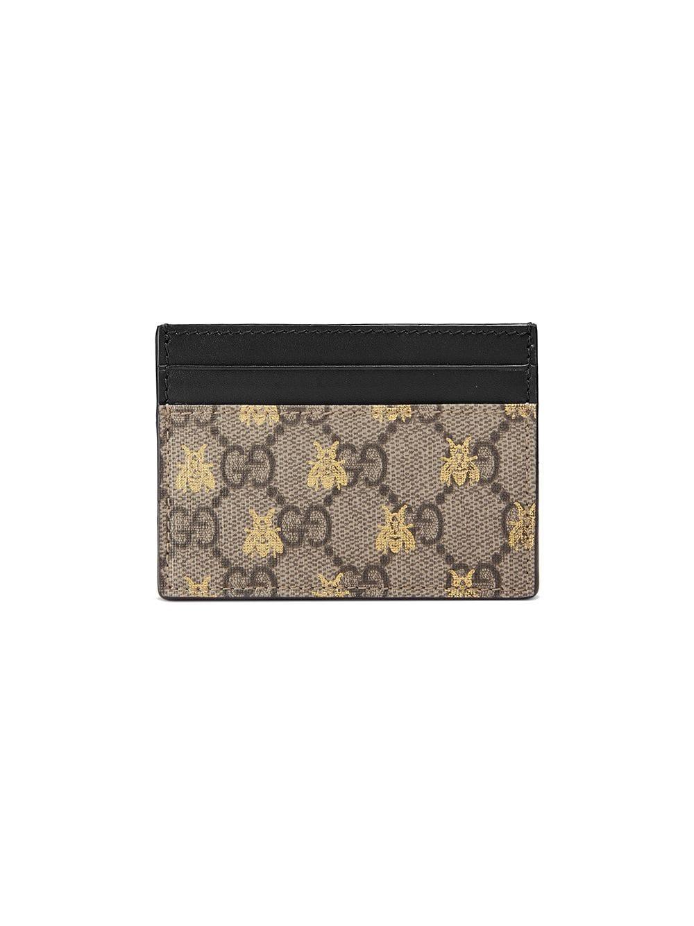 Gucci Canvas GG Supreme Bees Card Case 