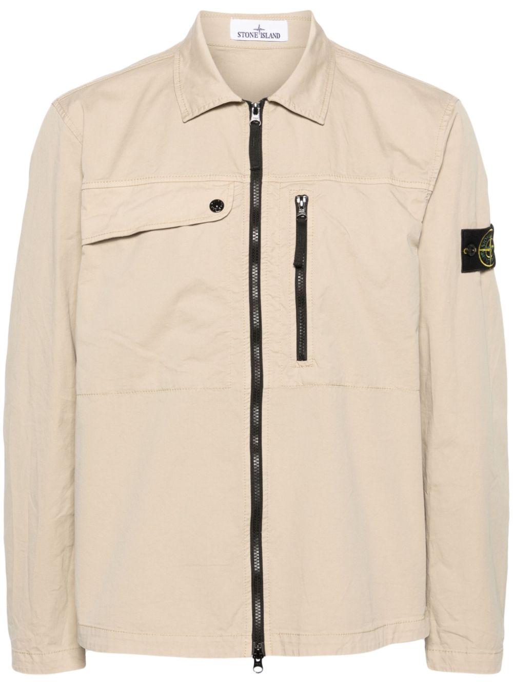 Stone Island メンズ ナチュラル ジップアップ シャツジャケット 