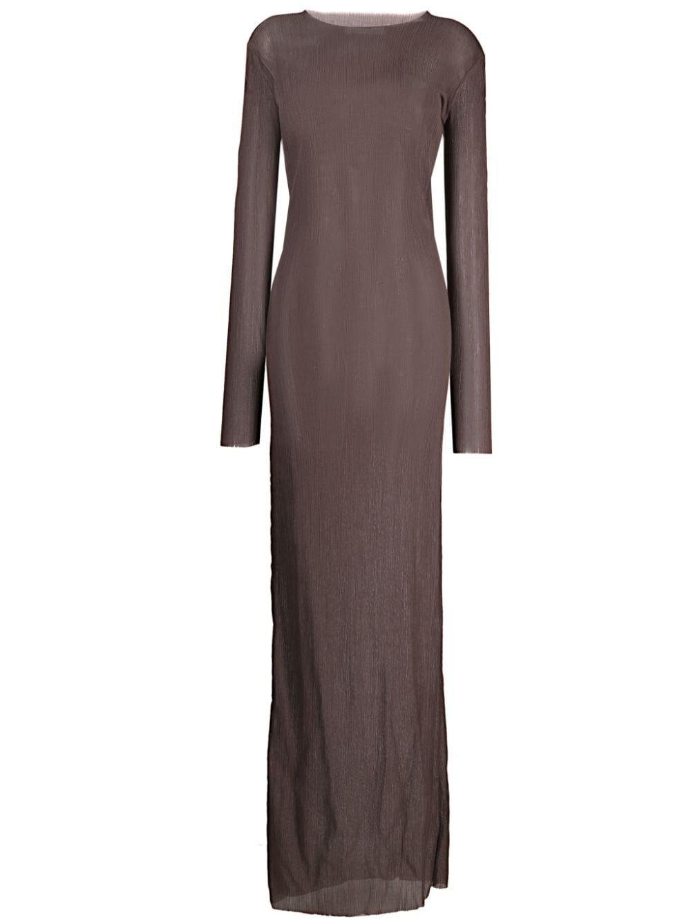 Long sleeve sheer outlet maxi dress